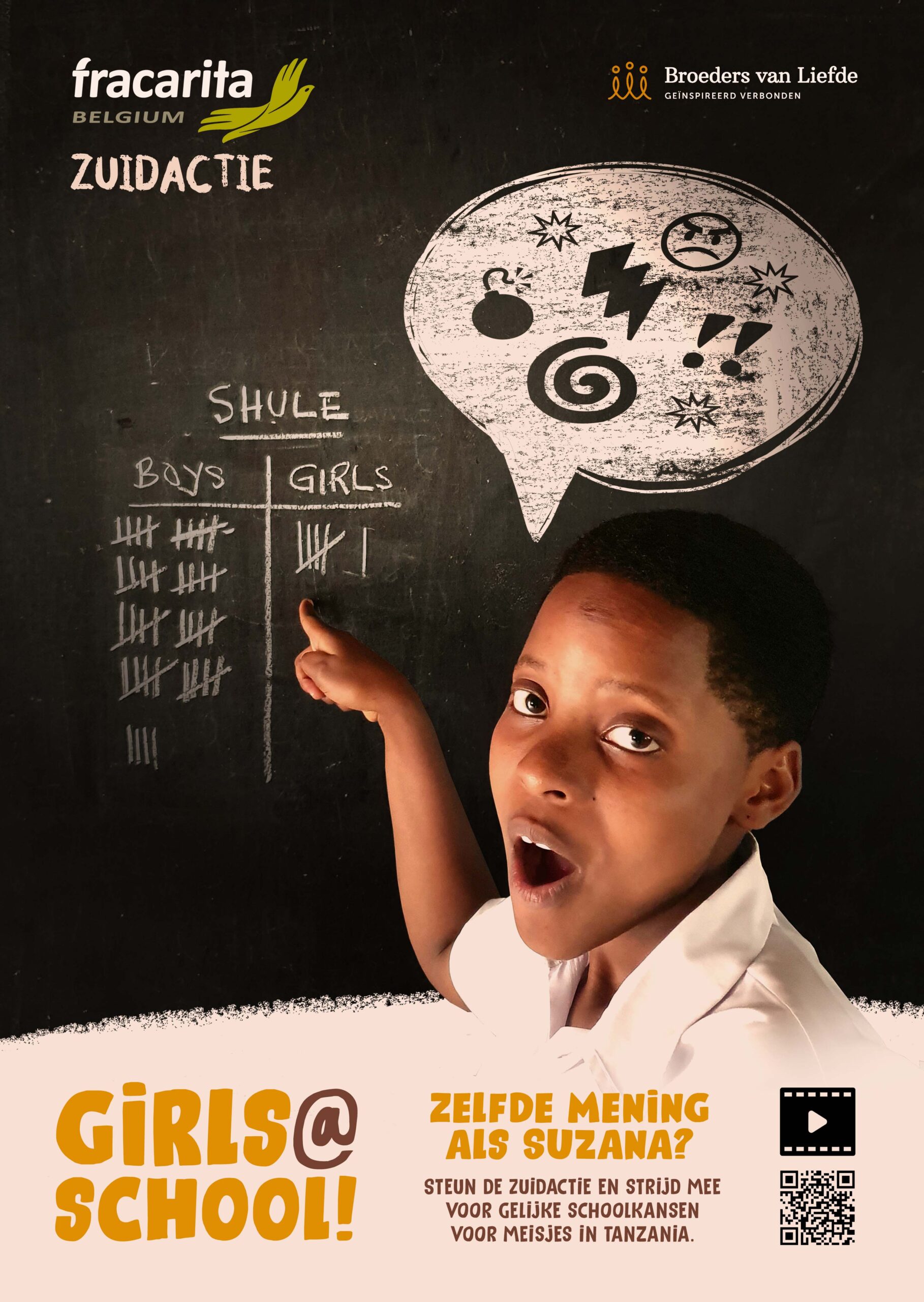 Affiche Zuidactie 2022 "Girls@School!"