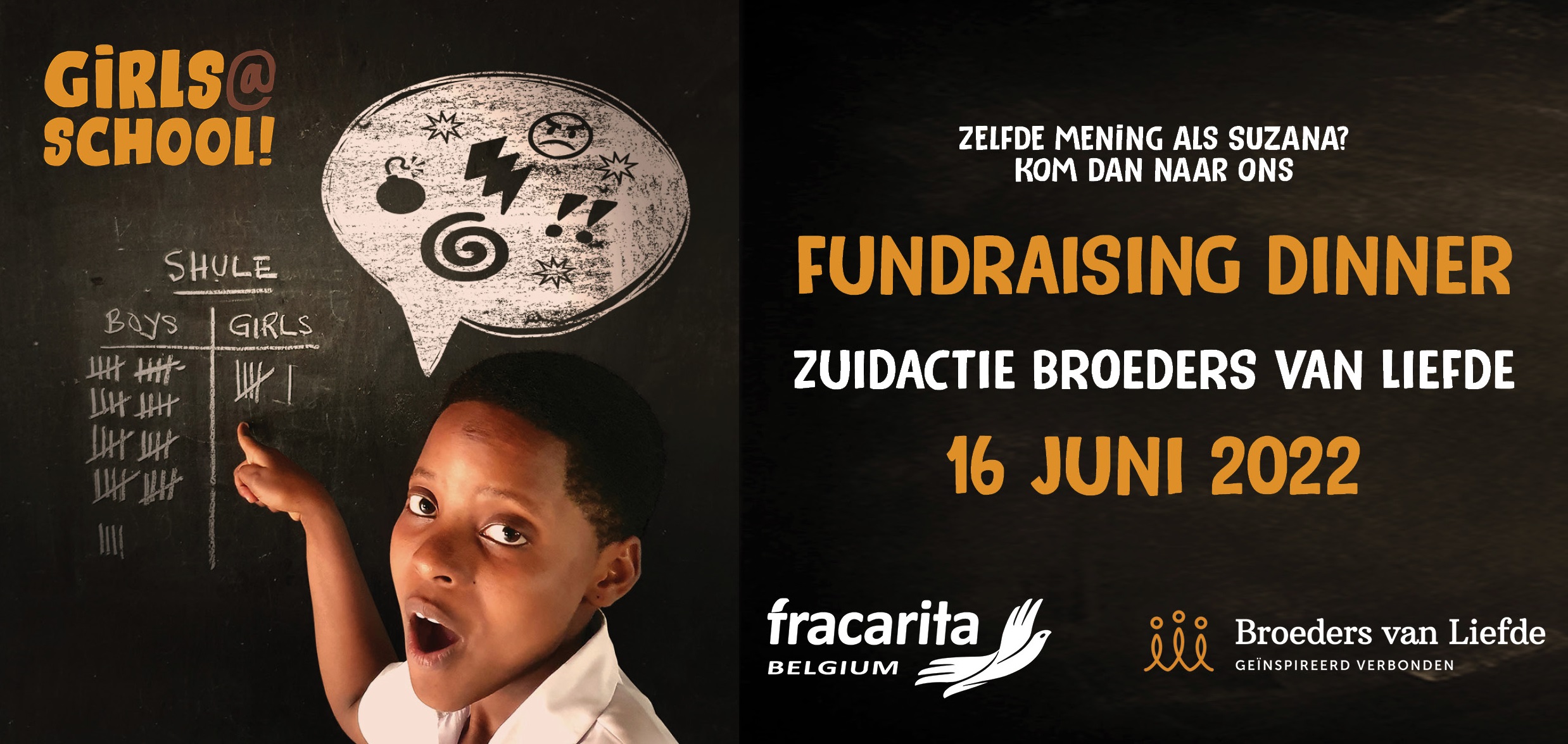 Cover uitnodiging fundraising dinner 2022 Fracarita Belgium Broeders van Liefde
